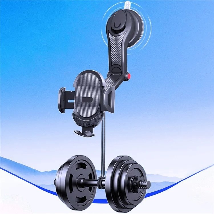 SYA0023788_B4.webp ES33 Car Mobile Phone Holder Bracket Carbon Fiber 360 Degree Rotation Suction Cup Mount - Image 5