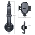 ES33 Car Mobile Phone Holder Bracket Carbon Fiber 360 Degree Rotation Suction Cup Mount - Image 8