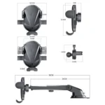D-43+128+120 Multi-functional Car Air Vent Dashboard Telescopic Suction Cell Phone Mount - Image 2
