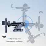 D48+105+K5 Brushed Pattern Car Dashboard Windshield Telescopic Suction Cup Air Vents Phone Mount - Image 2