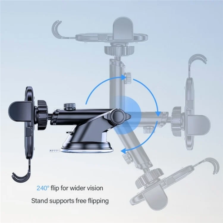 SYA0023791_1.webp D48+105+K5 Brushed Pattern Car Dashboard Windshield Telescopic Suction Cup Air Vents Phone Mount - Image 2