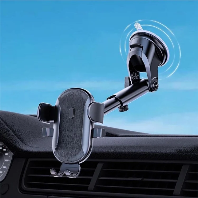 SYA0023791_4.webp D48+105+K5 Brushed Pattern Car Dashboard Windshield Telescopic Suction Cup Air Vents Phone Mount - Image 5