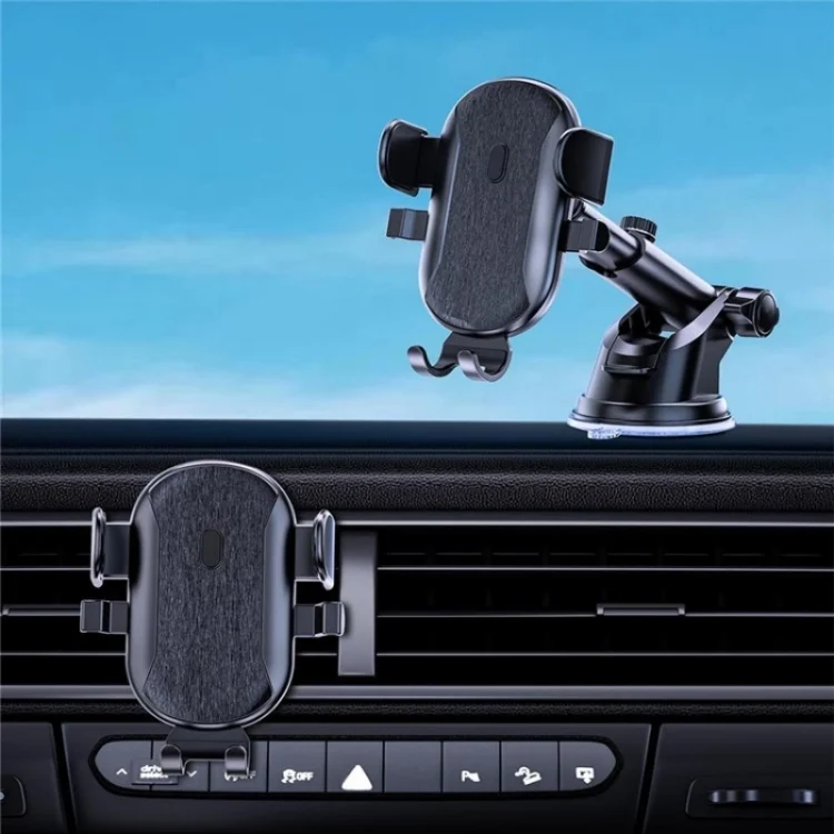 SYA0023791_5.webp D48+105+K5 Brushed Pattern Car Dashboard Windshield Telescopic Suction Cup Air Vents Phone Mount - Image 6