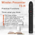 T5-H-L Red Laser Pointer Presentation Clicker 2.4GHz PPT Remote Control Presenter Flip Pen - Image 3