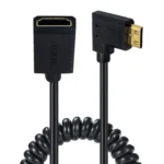 JUNSUNMAY 4K 60Hz Mini HDMI Male to HDMI 2.0V Female Spring Cable