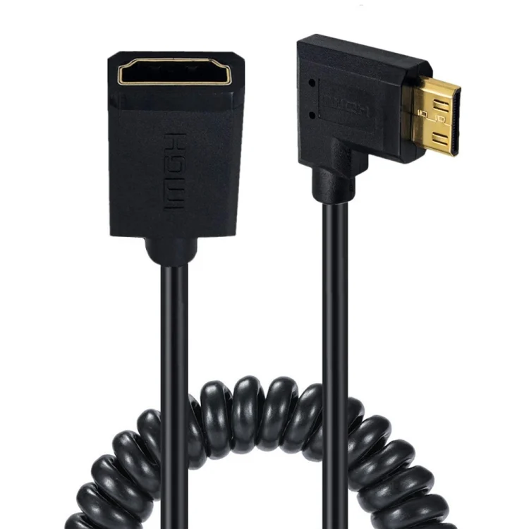 JUNSUNMAY 4K 60Hz Mini HDMI Male to HDMI 2.0V Female Spring Cable