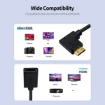 JUNSUNMAY 4K 60Hz Mini HDMI Male to HDMI 2.0V Female Spring Cable - Image 6