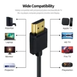 JUNSUNMAY 4K 60Hz HDMI Male to Male HDMI 2.0V Elbow Head Spring Cable - Image 4