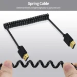 JUNSUNMAY 4K 60Hz HDMI Male to Male HDMI 2.0V Elbow Head Spring Cable - Image 5