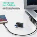 ENKAY USB 3.0 Adapter 90 Degree Angle Male to Female Combo Coupler Extender Connector - Image 3