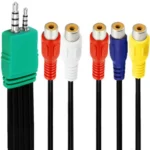 JUNSUNMAY 0.3m 3.5mm + 2.5mm Male to 5 x RCA Female AV Cable Cord for Samsung TV BN39-01154W - Image 2