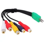 JUNSUNMAY 0.3m 3.5mm + 2.5mm Male to 5 x RCA Female AV Cable Cord for Samsung TV BN39-01154W - Image 3