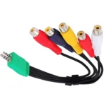 JUNSUNMAY 0.3m 3.5mm + 2.5mm Male to 5 x RCA Female AV Cable Cord for Samsung TV BN39-01154W - Image 4