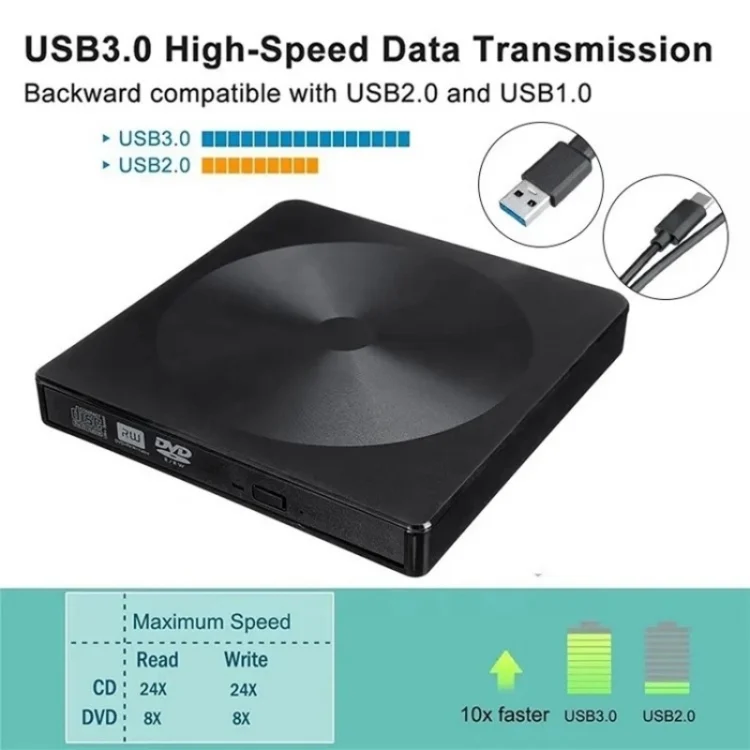 SYA0024104_2.webp YJ895 High Speed DVD Burner Type-C Computer Laptop External Optical Drive Burner - Image 3