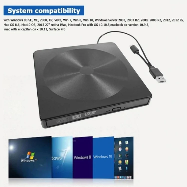 SYA0024104_4.webp YJ895 High Speed DVD Burner Type-C Computer Laptop External Optical Drive Burner - Image 5