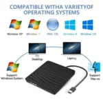 TG30N CD VCD Reader Burner Zebra-stripe Design Laptop Computer External DVD Drive - Image 4