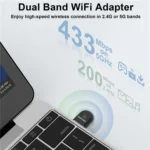 WAVLINK WN691A1F 5GHz / 2.4GHz Wireless Dongle AC650 USB 2.0 WiFi Adapter - Image 3