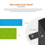 WAVLINK WN688A3D Dual Band Wireless Network Adapter AC1300 Portable USB 3.0 WiFi Dongle - Image 5