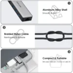 WAVLINK UHP3413 6 in 1 4K Thunderbolt 3 Type-C Devices Hub Adapter USB-C Docking Station - Image 6