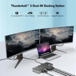 WAVLINK UTD21H 11 in 1 4K Dual DisplayPort Hub Converter Thunderbolt 3 Docking Station - Image 5