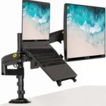 NORTH BAYOU NB H180 FP-2 Laptop Gas Spring Full Motion Dual Arm Clamp 22 - 32 inch LCD TV Monitor Desk Holder - Image 5