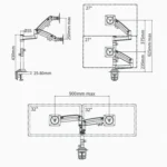 NORTH BAYOU NB H180 FP-2 Laptop Gas Spring Full Motion Dual Arm Clamp 22 - 32 inch LCD TV Monitor Desk Holder - Image 6