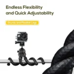 JMARY MT25 Portable Black With Phone Holder Ball Head Selfie Stick Flexible Octopus Tripod - Image 5