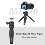 JMARY MT-20 Mini Portable 360 Degree Ball Head Selfie Stick Folding Desktop Tripod Phone Holder - Image 2