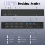 WAVLINK UG69PD10 1 to 4 Screens 4K/5K AV Transfer USB-C to HD Type-C Docking Station Hub - Image 3