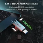 WAVLINK WL-CR3002 Multi-Function Mini Aluminum Alloy Shell Type-C+USB3.0 SD/TF Card Reader - Image 7