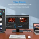 WAVLINK WL-UMD01 USB3.0 Splitter Docking Station Gigabit Ethernet / DP / HD Cable Converter - Image 5