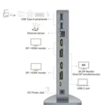 WAVLINK WL-UG69DK7 Laptops Type-C Universal Desktop Docking Station Aluminum Alloy HUB Adapter - Image 3