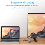 WAVLINK WL-UHP3408 USB HUB Adapter 4-in-1 Type-C to HD + 2xUSB3.0 + Gigabit RJ45 Docking Station - Image 5