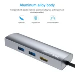WAVLINK WL-UHP3408 USB HUB Adapter 4-in-1 Type-C to HD + 2xUSB3.0 + Gigabit RJ45 Docking Station - Image 8