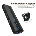 WAVLINK WL-UH3073D USB3.0 HUB Adapter 7-Port Docking Station with Individual Switch - Image 5