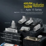 USB 3.1 Type-C 40Gbps 8K Transmission Adapter 140W 5A Charge - Image 2