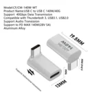 USB 3.1 Type-C 40Gbps 8K Transmission Adapter 140W 5A Charge - Image 8