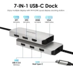 WAVLINK WL-UMD307 Type-C to 2DP + 4K HD + VGA + 3 x USB2.0 HUB Docking Station - Image 2