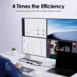 WAVLINK WL-UMD307 Type-C to 2DP + 4K HD + VGA + 3 x USB2.0 HUB Docking Station - Image 3