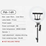 JMARY FM-14R Photography Light 14-inch Live Streaming Ring Light Photography LED Fill Light - Image 7