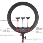 JMARY FM-21R With Remote Control Phone Clip 21-inch Dimmable LED Ring Light - Image 4