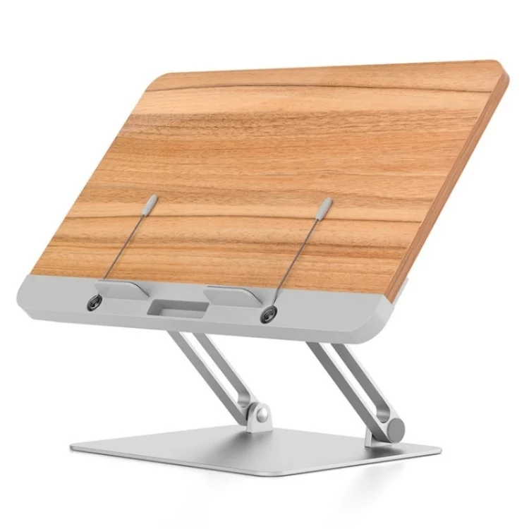 BG-2S Height Adjustable Laptop Holder ABS + Aluminum Alloy Desktop Book Stand for Reading