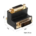 90 Degree Right Angled DVI 24+5 DVI-I Digital Dual Link Male To Female Extension Adapter for HDTV LCD Monitor - Image 2