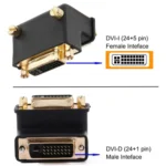 90 Degree Right Angled DVI 24+5 DVI-I Digital Dual Link Male To Female Extension Adapter for HDTV LCD Monitor - Image 7