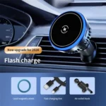T1 With RGB Light Semiconductor Refrigeration Car Air Outlet Magnetic Wireless Charger - Image 2