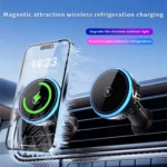 T2 Vehicle Air Vent Phone Charging Stand Magnetic Wireless Colorful Light Charger - Image 3