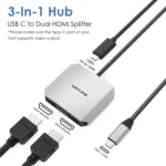WAVLINK WL-UHP510Pro 4K/60Hz Video Converter USB-C Male to Dual HDMI Female Adapter - Image 2