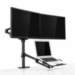 OL-10T Clip-on Desktop Stand Dual Computer Monitor Riser Bracket Laptop Holder - Image 2