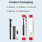 JMARY MT-39 Multifunction Live Streaming DSLR Camera Stand Holder Phone Clamp Tripod - Image 9