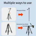 JMARY KP-2294 Detachable 179cm 4-section Adjustable Monopod Panoramic Photography Tripod - Image 3